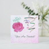 Rose am Muttertag und Einladung von Confetti (Stehend Vorderseite)