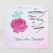 Rose am Muttertag und Einladung von Confetti (Vorne/Hinten)