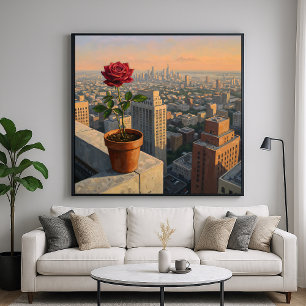 Rose am Rande - Malerische Stadtführung Kunst Poster