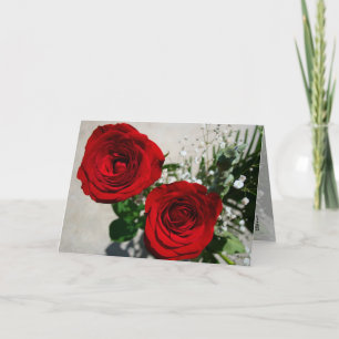 Rose an der Vorderseite, Rose innerhalb des Kalend Feiertagskarte