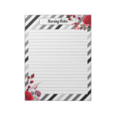 Rose an Streifen_ Krankenakten Notizblock (Rotiert)