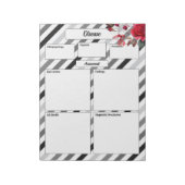 Rose an Streifen _ Krankheitstest 1 Notizblock (Rotiert)