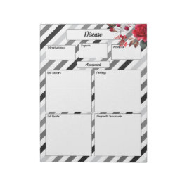 Rose an Streifen _ Krankheitstest 1 Notizblock