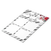 Rose an Streifen _ Krankheitstest 1 Notizblock (angewinkelt)