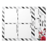 Rose an Streifen _ Krankheitstest 1 Notizblock (Vorderseite)