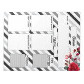 Rose an Streifen _ Krankheitstest 2 Notizblock (Vorderseite)