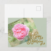 Rose an Wand Postkarte (Vorne/Hinten)