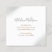 Rose Ananas auf IMITATEN Glitzer Quadratische Visitenkarte (Rückseite)