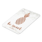 Rose Ananas auf weißem Marmor | Seid süß Magnet (Linke Seite)