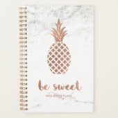 Rose Ananas auf weißem Marmor | Seid süß Planer (Vorderseite)