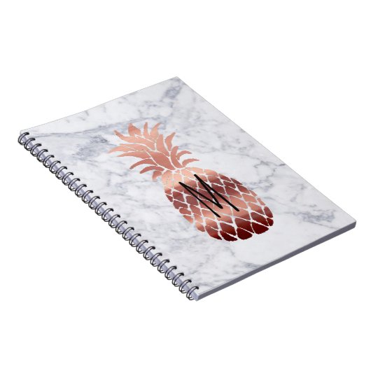 Rose Ananas-Monogramm Notizblock (Rechte Seite)