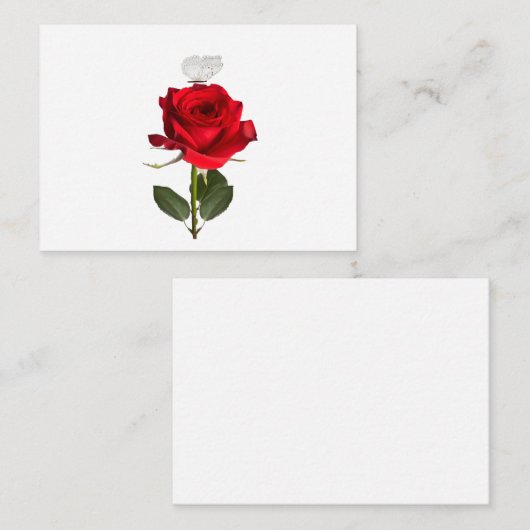 Rose And Butterfly Note Cards Mitteilungskarte (Vorne/Hinten)