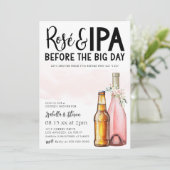 Rosé and IPA Couple's Shower Invitation Einladung (Stehend Vorderseite)