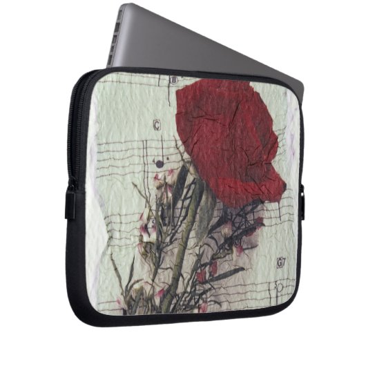 <Rose and Music> durch Kim Koza 2 Laptopschutzhülle (Vorne Rechts)