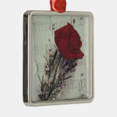 <Rose and Music> durch Kim Koza 2 Silbernes Ornament (Rechts)