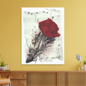<Rose and Music>von Kim Koza 2 Leinwanddruck (Insitu (Wohnzimmer))