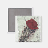 <Rose and Music>von Kim Koza 2 Magnet (Vorderseite/Rückseite)