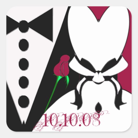 Rose Ändert die Farbe, um sich mit Ihrer Veranstal Quadratischer Aufkleber (Vorderseite)