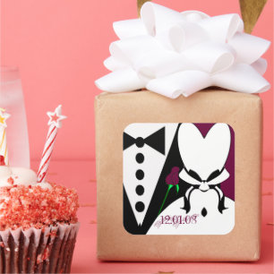 Rose ändert die Farbe, um zu Ihrem Ereignis zu pas Quadratischer Aufkleber