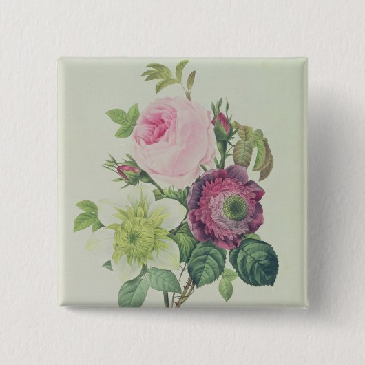 Rose, Anemone und Clematide Button (Vorderseite)