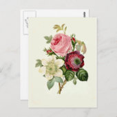 Rose, Anemone und Clematis von Pierre-Joseph Redou Postkarte (Vorne/Hinten)