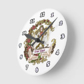 Rose Angel Runde Wanduhr (Winkel)