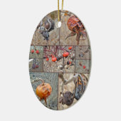 Rose Angesagt Collage Keramikornament (Links)