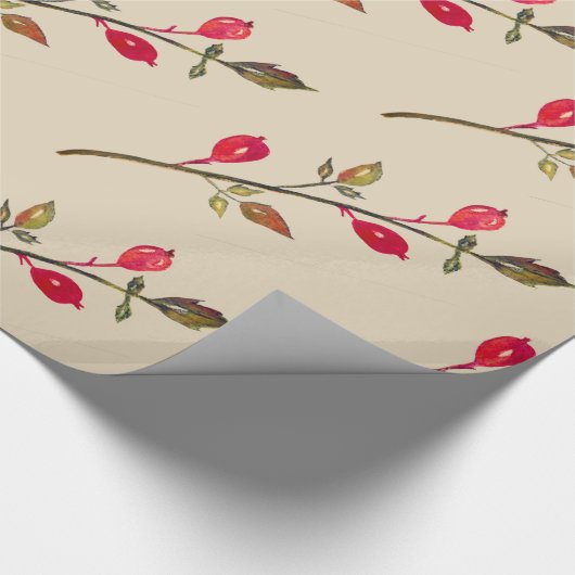 Rose angesagt, Kräuter Zeichnend Wrapping Paper Geschenkpapier (Ecke)
