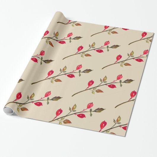 Rose angesagt, Kräuter Zeichnend Wrapping Paper Geschenkpapier (Ungerollt)
