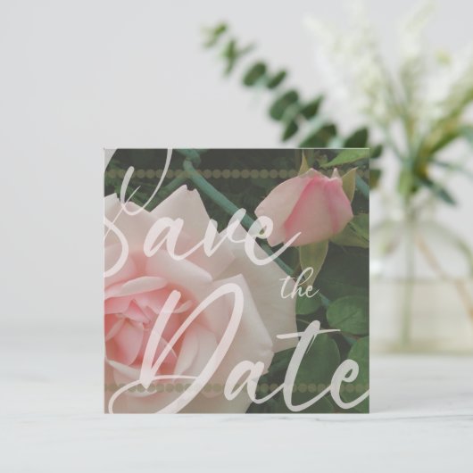Rose Ankündigung Datum freihalten Vorlage (Stehend Vorderseite)