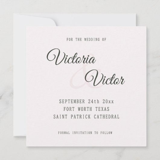 Rose Ankündigung Datum freihalten Vorlage (Rückseite)