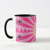 Rose Anpassen Eleganter Blumenrosa-Glitzer Tasse (Links)