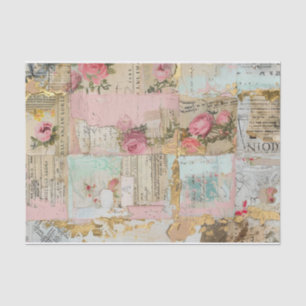 Rose Antikes Collage Muster Seidenpapier