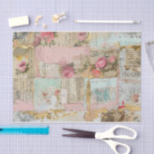 Rose Antikes Collage Muster Seidenpapier (Handwerk)