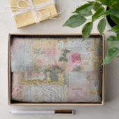 Rose Antikes Collage Muster Seidenpapier (Geschenk)
