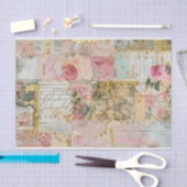 Rose Antikes Collage Muster Seidenpapier (Handwerk)