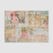 Rose Antikes Collage Muster Seidenpapier (Vorderseite)