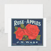 Rose - Äpfel mit Vintager Kiste Postkarte (Vorne/Hinten)