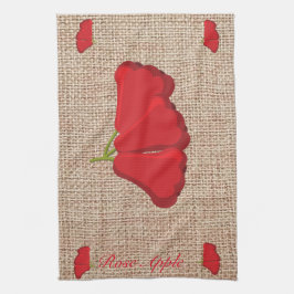 Rose Apple Burlap print Küchentuch
