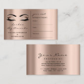 Rose "Appointment Card Makeup Artist Blush" Lashes Terminkarte (Vorne/Hinten)