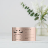 Rose "Appointment Card Makeup Artist Blush" Lashes Terminkarte (Stehend Vorderseite)