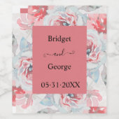 Rose Aprikose Hochzeit Weinetikett (Einzelnes Label)