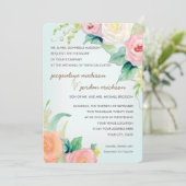 Rose Aqua Blue Einladung (Stehend Vorderseite)