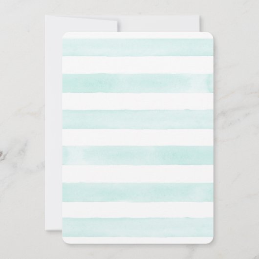 Rose Aqua Blue Einladung (Rückseite)