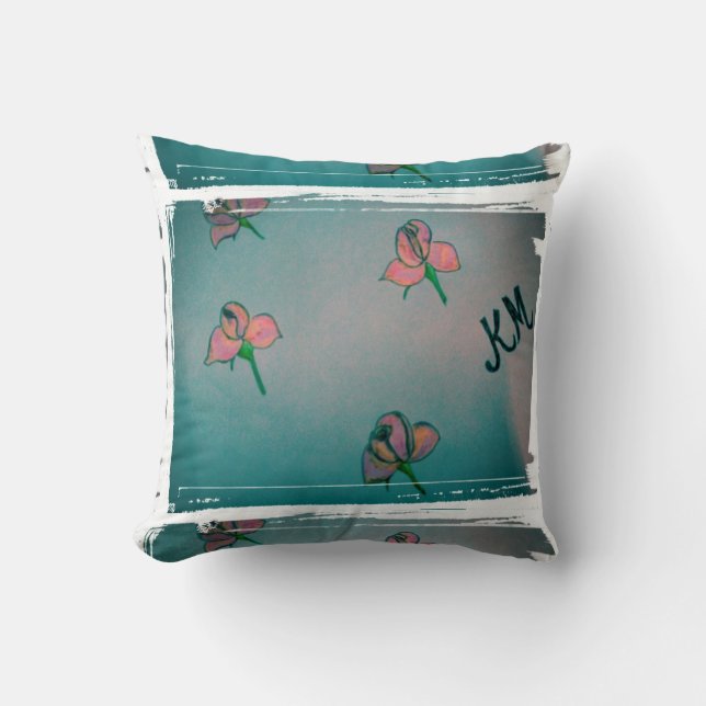 Rose Aqua Kissen (Vorderseite)