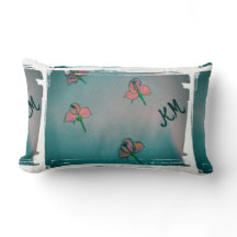 Rose Aqua Lumbar Kissen