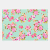 Rose Aquamarin. Umschlagpapier Geschenkpapier Set (Vorderseite 2)