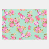 Rose Aquamarin. Umschlagpapier Geschenkpapier Set (Vorderseite)