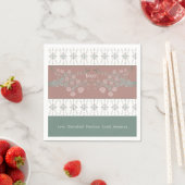 Rose Aquamarin und rosa Serviette (Beispiel)