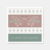 Rose Aquamarin und rosa Serviette (Vorderseite)